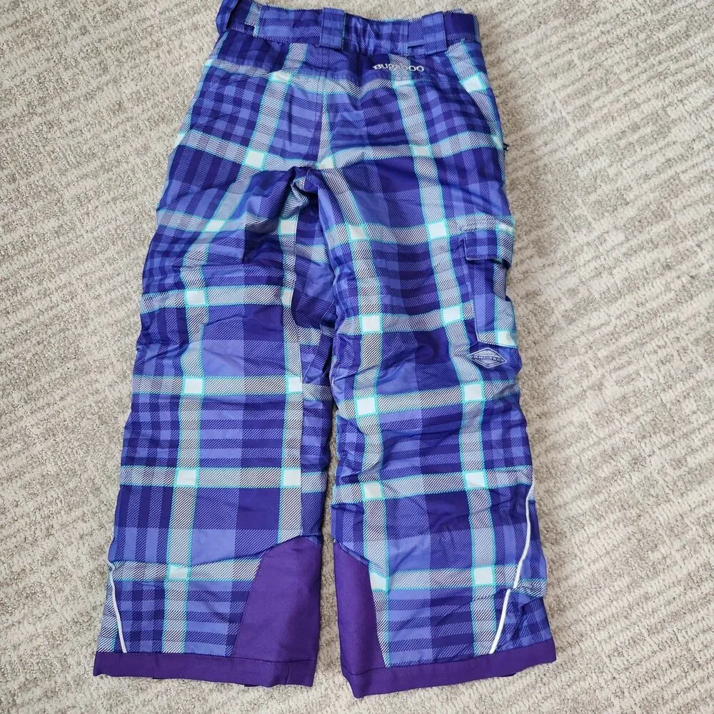 Columbia youth Bugaboo snow ski pants purple plaid size S/8 - Picture 9 of 12